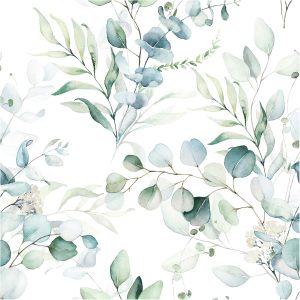 HAOKHOME 93042 Peel and Stick Wallpaper Boho Green/White Eucalyptus Leaf Floral Wall Mural Home Nursery Decor Renter Friendly Wallpaper 17.7in x 9.8ft