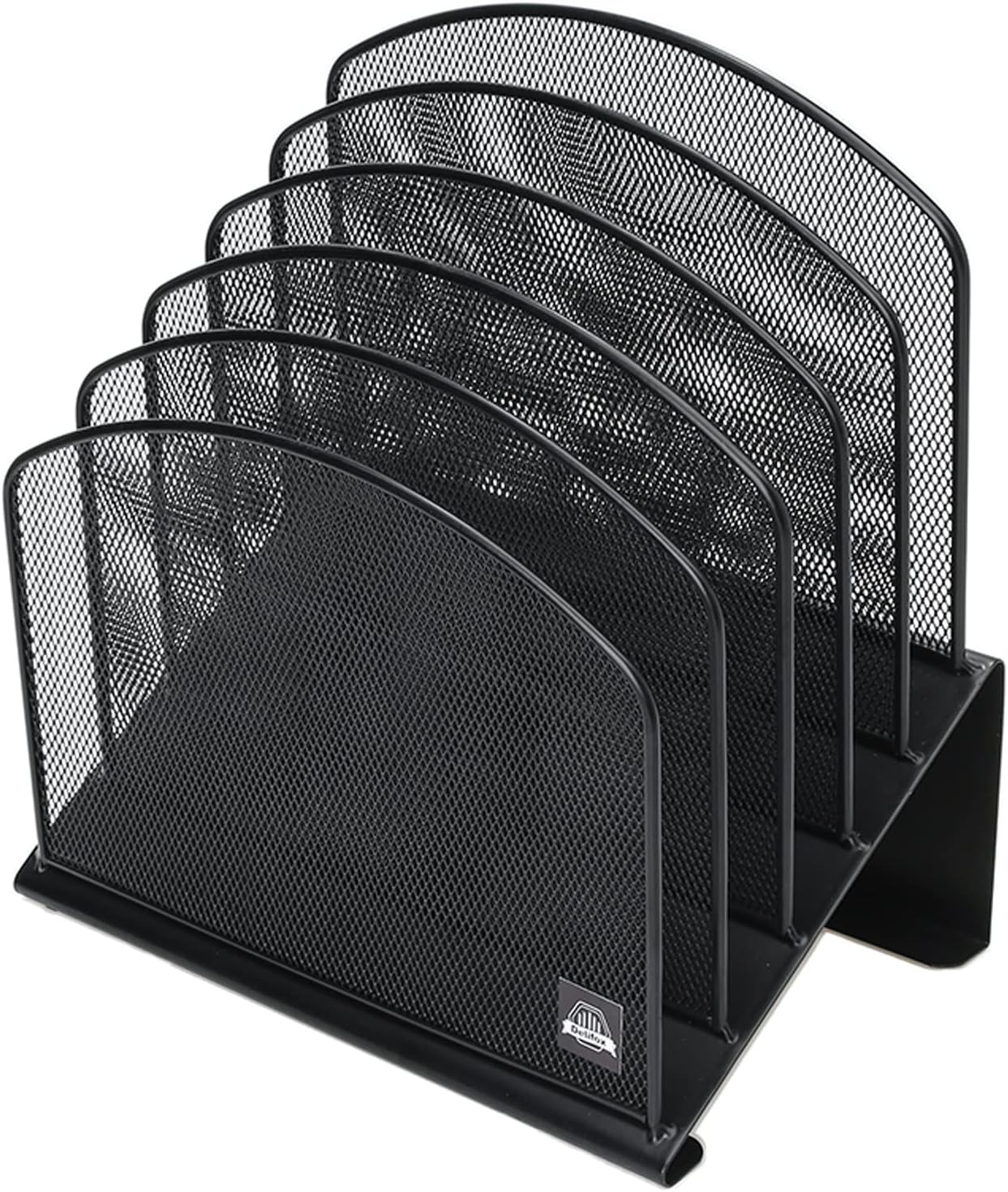 Inclined Desk File Organizer, 5-Section Vertical File Folder Holder Stand Metal Rack File Sorter for Office Classroom Desktop Organization (Black, 1Pack) - Image 9