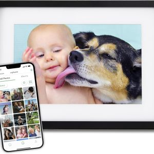 Skylight Digital Picture Frame - WiFi Enabled with Load from Phone Capability, Touch Screen Digital Photo Frame Display - Customizable Gift for Friends and Family - 10 Inch Black