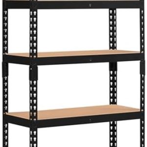 Topeakmart 5-Tier Utility Shelves, Metal Storage Shelves, Adjustable Shelving Units, Boltless Assembly, Garage Shelves Shed Shelving for Warehouse Garage Shed Basement- Black, 27.5 x 12x 60 Inch